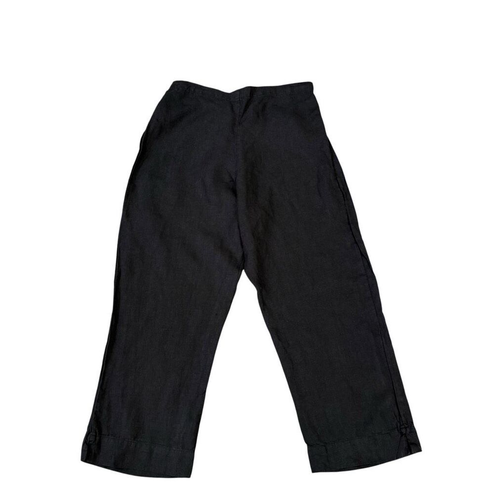 Bryn Walker Black Linen Cropped Wide Leg Pants Women’s Made in USA size S